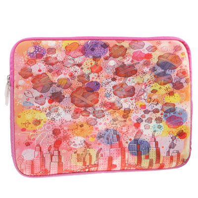 Space Roaming Pattern Soft Sleeve Case Zipper Bag with Dual-Zipped Close for 15 inch Laptop